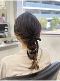 編み下ろしヘアアレンジ◎ミディアムさんも◎