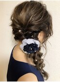 片寄せルーズな編み下ろし