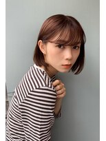 ヌイ 横浜(nui)&nbsp;韓国風シースルーバング_ネイビーカラーフレンチボブ