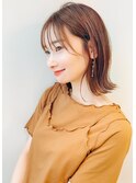 大人可愛い20代30代40代小顔ワンサイドショートボブ丸み前下がり