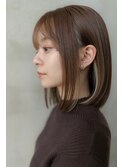 インナーカラー/大人かわいい/小顔ひし形/ミディアムレイヤー