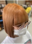 オレンジベージュ×ワイドバング♪