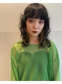 ウルフパーマにハイライト