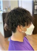 メンズ ハイライトカラー プードルパーマ ポップコーンパーマ 7