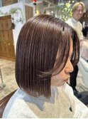 30代40代50代ボブ/サイドバング/白髪ぼかしハイライト