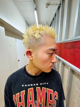 メリケンバーバーショップ トーキョー(MERICAN BARBERSHOP TYO) ハイライト/マッシュパーマ/ウルフ/アッシュブラック85