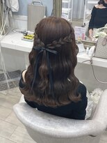 アリエス 渋谷駅東口店(Aries)&nbsp;編み込みハーフアップ