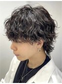 波巻きスパイラルパーマウルフパーマ波巻きウルフマッシュウルフ