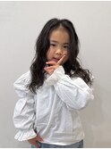 小学生コテ巻き風パーマ