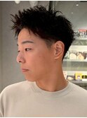 メンズショート アップバング スパイキーショート 眉毛カット