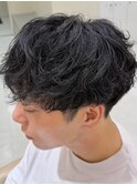 シャドウパーマメンズメッシュメンズパーマ波巻きパーマ韓国ヘア