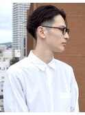 七三オールバックツイストパーマかき上げヘアコンマヘア83