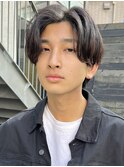 センターパート韓国ヘアニュアンスパーマトランクスヘア