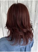 【ES 伊藤】オータムスタイル No.62 暖色系カラー赤髪ボルドー