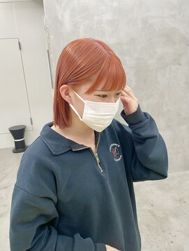 スー 渋谷(suu) コーラルオレンジピンクベージュカラーケアブリーチダブルカラー