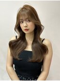 韓国ヘア/くびれヘア/顔まわりカット/前髪あり