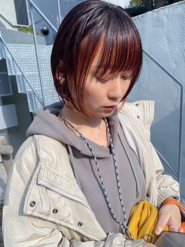 エウペ 渋谷(WEUPE) 斜めバング/グレージュカラー/デザインカラー/シルキーベージュ