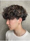 メンズマッシュ波巻きスパイラルパーマ