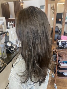 アンフルール(Un Fleur) 極細ハイライト×カーキベージュ