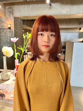 リール(rire) デザインカラーレイヤーカットウェットヘア夏オリーブベージュ