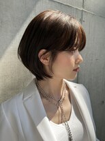 ピークアブー 銀座並木通り(PEEK-A-BOO) 丸みボブ×ナチュラルグレージュ