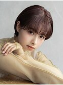 顔周りレイヤーカットグレージュカラーくびれボブベージュカラー