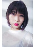 【20,30代ナノバブルで艶髪スリークなインナーカラーボブ】