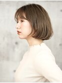 黒髪/ボブルフ/ネビージュ/小顔/ワンレン/30代/40代/50代