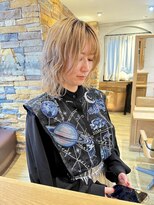 アロマ ヘアー ルーム 新宿3号店(AROMA hair room) ブリーチパーマ☆ミニウルフでくびれヘア☆洗いざらしでも可愛い