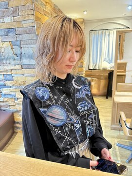 アロマ ヘアー ルーム 新宿3号店(AROMA hair room) ブリーチパーマ☆ミニウルフでくびれヘア☆洗いざらしでも可愛い