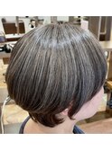 白髪ぼかしカラー白髪ぼかしハイライト大人ショート30、40、50代