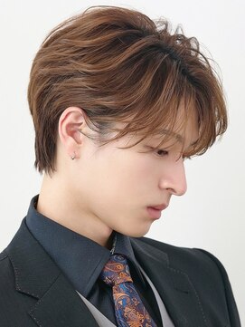 アズ ワン(AS ONE) 韓国ヘアコンマバング韓国マッシュセンターパートフェザーパーマ