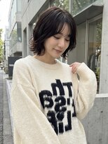 グルス(GruS) #ショートボブ #ニュアンスパーマ #ダークブラウン #暗髪