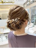 結婚式およばれアレンジ　まとめ髪シニヨン【立川/soell/水島】