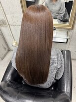 ルノン フィージュ(LUNON fieju)&nbsp;黒髪クラゲヘアーオリーブグレー小顔ココアベージュ