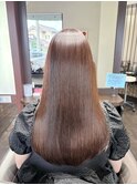髪質改善カラーコース　ピンクブラウン