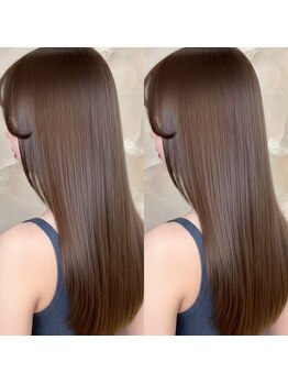 アッシュ 池袋店(Ash)の写真/「もうクセで悩まない。」気になるうねりを抑え、触れたくなるツヤ髪へ☆【池袋/縮毛矯正/髪質改善】