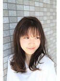 シースルーバングのセミロングスタイル☆