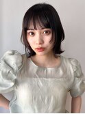顔まわりレイヤーボブ/黒髪カタログ/アッシュブラック