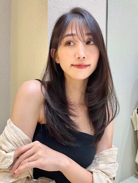 ロンド アンブル 四条烏丸(Lond ambre) 中川智帆  レイヤーロング/顔周り/韓国/グレーベージュT