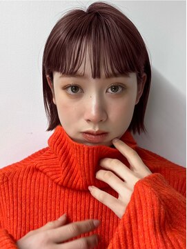 ガーデンヨコハマ(GARDEN YOKOHAMA) 暗めカラー/モーブピンク/ダークレッド/くびれボブ/ストレート