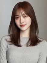 アイリス 天文館店(AIRIS)&nbsp;チョコレートブラウン ストレート 艶髪 顔周りカット 20代 30代