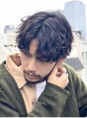 横浜メンズカット波巻きパーマスパイラルパーマセンターパート