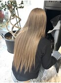 ミルクティーベージュグレージュダブルカラーケアブリーチロング