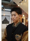 メンズスパイキーショート刈り上げスキンフェード眉毛カット岡山