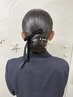 【平日15：00～16：00】ヘアアクセ付き（金箔銀箔パール）へアセット￥3900