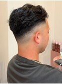 ★刈り上げ アップバング 黒髪 メンズカット ビジネス 30代 20代