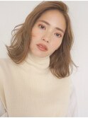 《PearL》大人かわいいマロンベージュの抜け感ミディパーマ