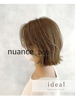 アイディール(:ideal)&nbsp;20代30代40代☆切りっぱなしワンレングスで外ハネニュアンスボブ