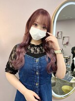 ガルボヘアー 名古屋栄店(garbo hair)&nbsp;ラベンダーピンク　ロング　プルエクステ　推しカラー